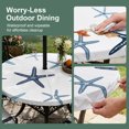 thumbnail image 5 of Round Outdoor Tablecloth with Umbrella Hole and Zipper, Navy Blue Starfish Tablecloth with Elastic Waterproof, Coastal Summer Beach Nautical Patio Table Covers for 45" - 54" Picnic Pool Tables, 5 of 9