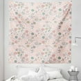 thumbnail image 1 of Daisy Flowers Tapestry, Pastel Color Palette Pattern of Spring Blossoms Repetitive Artwork, Fabric Wall Hanging Decor for Bedroom Living Room Dorm, 5 Sizes, Blush and Cadet Blue, by Ambesonne, 1 of 1
