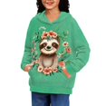 thumbnail image 2 of DISNIMO Sloth Hoodie for Girls Flower Hoodies for Kids 14-16 Pullover Long Sleeve Hoodies for Boys Hooded Sweatshirts for Teens Hoodie Sweatshirt Children Holiday Clothes Fall/Winter, 2 of 7
