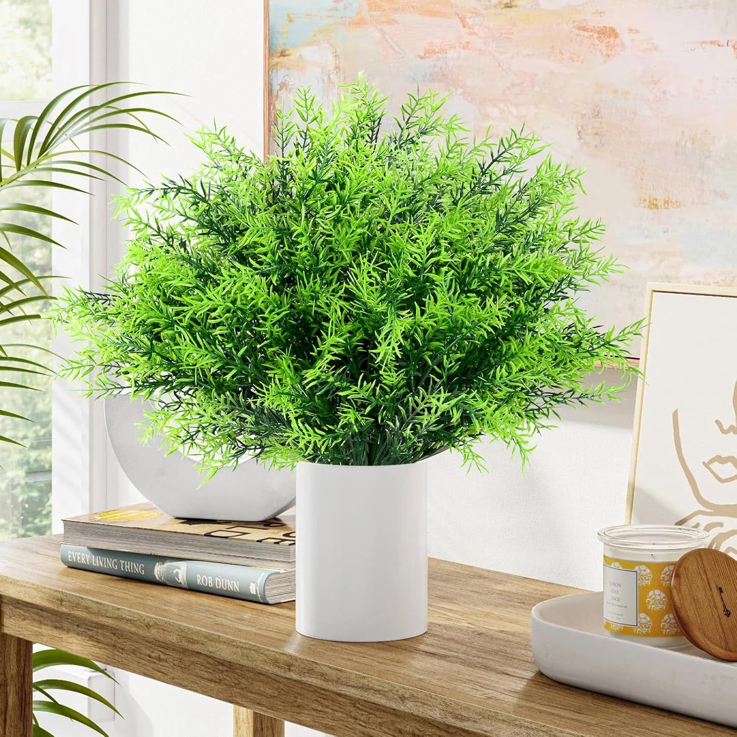 Artificial Plants Outdoor, 10pcs UV Resistant Faux Plants Outdoor, Fake Plants Greenery for Outdoor Planters for Front Porch Pot Decor