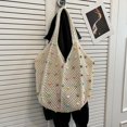 thumbnail image 2 of Bolsos de hombro de moda para mujer 2024, bolsos tejidos para playa para jóvenes, estilo de vacaciones de ocio, bolsas casuales de tela para mujeres, 2 of 5