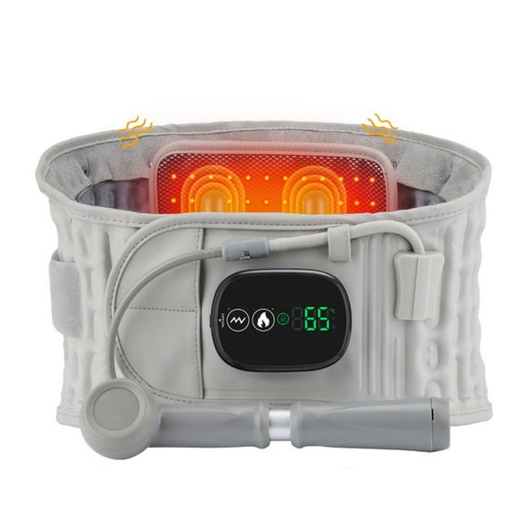 LED Massaging Heating Inflatable Waist Belt Red Light Heating Vibration Massage Belt Airbag Support Air Decompression Back Brace Adjustable Waist Support Belt Lumbar Support Abdomen Belt