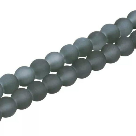 U8MO 31.4" Strd 27 Color Transparent Glass Beads Frosted Round Loose Spacer 4~10mm-Gray-8mm, 105pcs/strd
