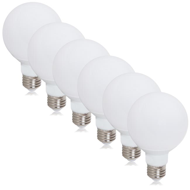 Maxxima G25 LED Light Bulb, 40 Watt Equal, 420 Lumens 2700K Warm White (6 Pack)
