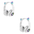 thumbnail image 1 of Cateissary Cute Cat Ears Auriculares inalámbricos Flash Light Auriculares con micrófono LED Chica Estéreo Música Teléfono Bluetooth Type2 NO2, 1 of 6
