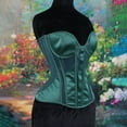 thumbnail image 4 of Vintage Corset Tops for Women Satin Waist Cincher Overbust Bustiers Strapless Open Back Renaisssance Corsets, 4 of 8