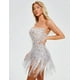 thumbnail image 5 of Vestido de lentejuelas BELLA BARNETT Fringe Silver Cocktail para mujer, 5 of 5