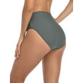 thumbnail image 6 of Women's Ruched Bikini Bottoms Solid Swim Briefs, 6 of 7