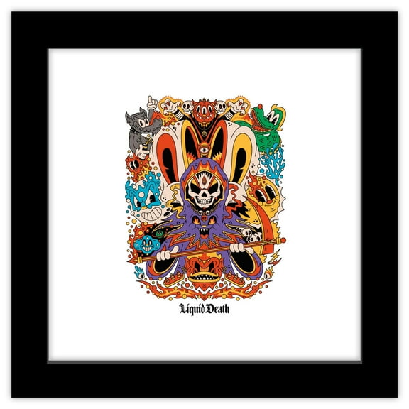 Gallery Pops Liquid Death - Mind Splitter Graphic Wall Art, Black Framed Version, 12" x 12"