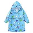 thumbnail image 4 of Lilgiuy Kids Rain Coat for Girls Boys Cute Cartoon Print Toddler Rain Wear Children Waterpoof Raincoat Jacket Poncho S-3XL Size 3-13 Years (Blue), 4 of 5
