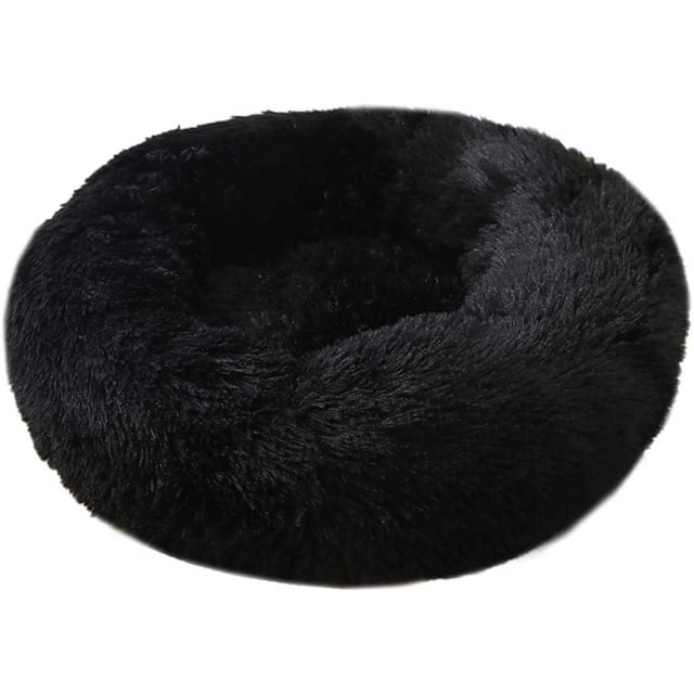 Donut shaped pet plush cat bed