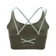 thumbnail image 6 of KHONTS Sports Bras for Women Wireless Tank Top Bralette Seamless Backless Workout Yoga Compression Bra with Padded Army Green XXL, 6 of 7