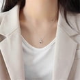 thumbnail image 4 of Dainty Teardrop Necklace for Women Girls Sterling Silver Minimalist Simple Tiny Oval Bead Beans Pear-Shaped Pendant Choker BFF Necklace Fashion Adjust, 4 of 4