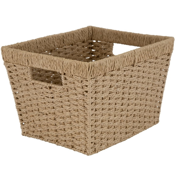 Simplify Dutch Weave Paper Rope Decorative Basket, Handles