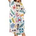 thumbnail image 4 of HELLHERO High Quality Fabrics Bathing Suit Cover Ups for Summer Stylish Free Size Long Kimono Swimsuit Cover Up Crab, 4 of 6