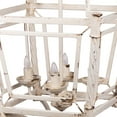 thumbnail image 5 of 18 Inch Chandelier, Birdcage Design Iron, Farmhouse Weathered Antique White, 5 of 7