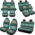 thumbnail image 3 of Uorisanigo Aztec Tribal 10 Pack Car Seat Covers Sets Auto Seat Belt Cover Water Cup Pad Steering Wheel Cover Chapstick Holder Comfortable All-Season Universal Cars Accessories for Car SUV, 3 of 7