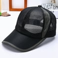 thumbnail image 2 of Weikingp Baseball Cap Summer Breathable Mesh Baseball Cap Men Women Sport Hats Black Womens Baseball Caps Sun Hat (Clearance) Black Polyester, 2 of 2