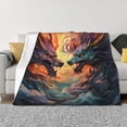 thumbnail image 1 of Fotbe Colorful Wave Dragon Head Manta de Franela con Estampado, Manta Ultrasuave para Cama, Sofá, Auto, Hipoalergénica y Antibolitas-80"x60", 1 of 6