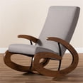 thumbnail image 4 of Bowery Hill Fabric and Wood Rocking Chair in Gray and Walnut Brown, 4 of 8