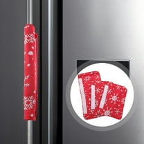 WRITWAA Red Christmas Fridge Door Handle Covers Knitted Winter Decor 3 Pieces and Easy to Install
