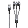 thumbnail image 1 of Cable de carga USB 3 en 1, cable de carga trenzado rápido de 1,3 m, cable de carga universal con múltiples puertos, 1 of 5