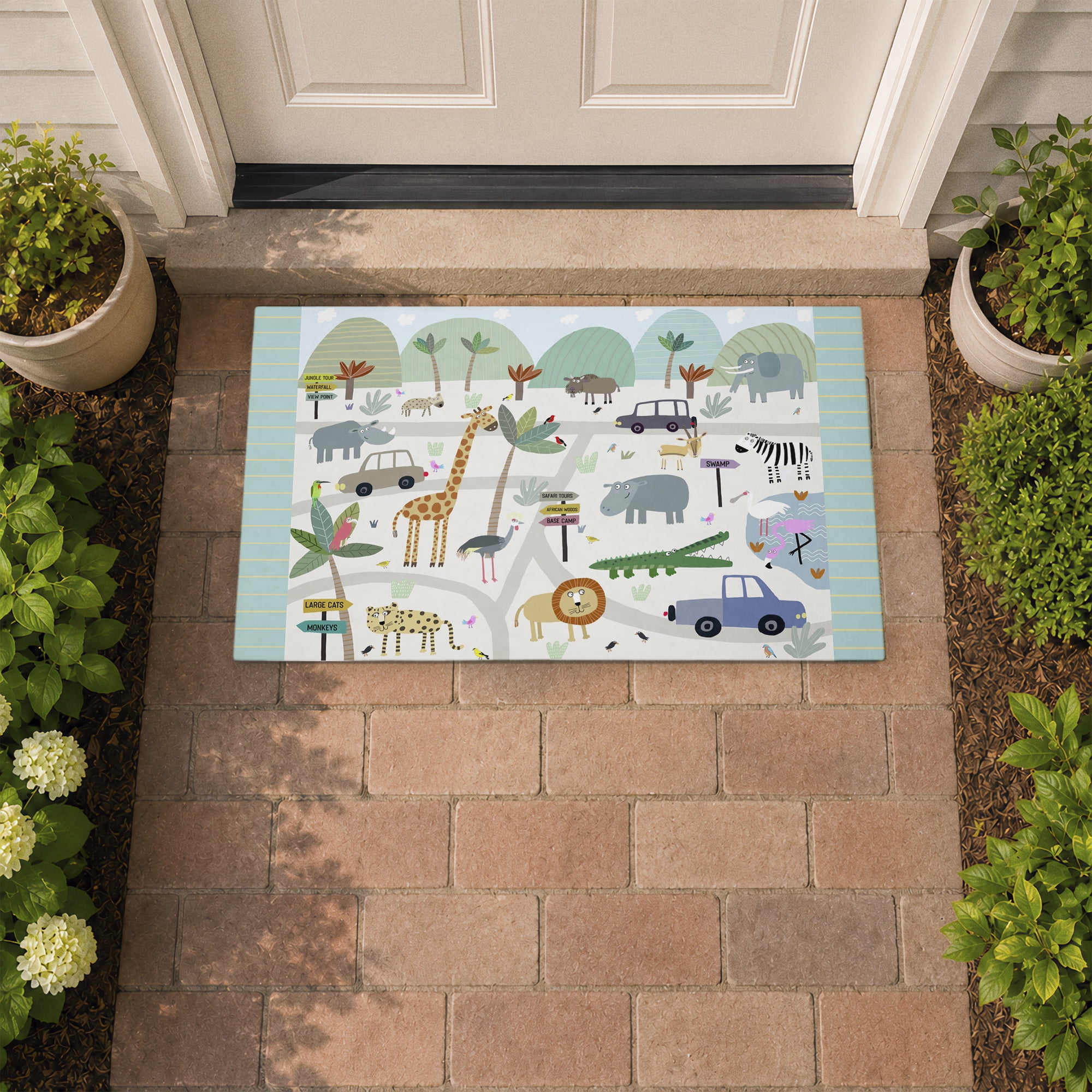 Stupell Industries Safari Journey Animals Printed Outdoor Door Floor Mat, design by Carla Daly