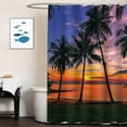 thumbnail image 2 of Palms Sunset Ocean Romantic Scene Polyester Shower Curtain for Bathroom Decor, 72x72 inch, 2 of 7