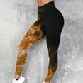 thumbnail image 2 of Leggings for Women Fashion Vintage Flame Printed High Elastic Waist Joggers Spring Casual Plus Size Workout Yoga Pants(Yellow,XXL), 2 of 6