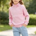 thumbnail image 5 of Wilark Toddler Girls Sweaters Size 6, Ruffle Mock Neck Casual Long Sleeve Cute Fall Knitted Tops Pink, 5 of 9