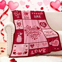 Meggemo 39.4x51.2 Inch Valentine's Day Heart Blanket Soft Warm Throw Blanket for Sofa Bed Chair Indoor Home Use Adds Sweet and Cozy Atmosphere Perfect for Couples Cuddling