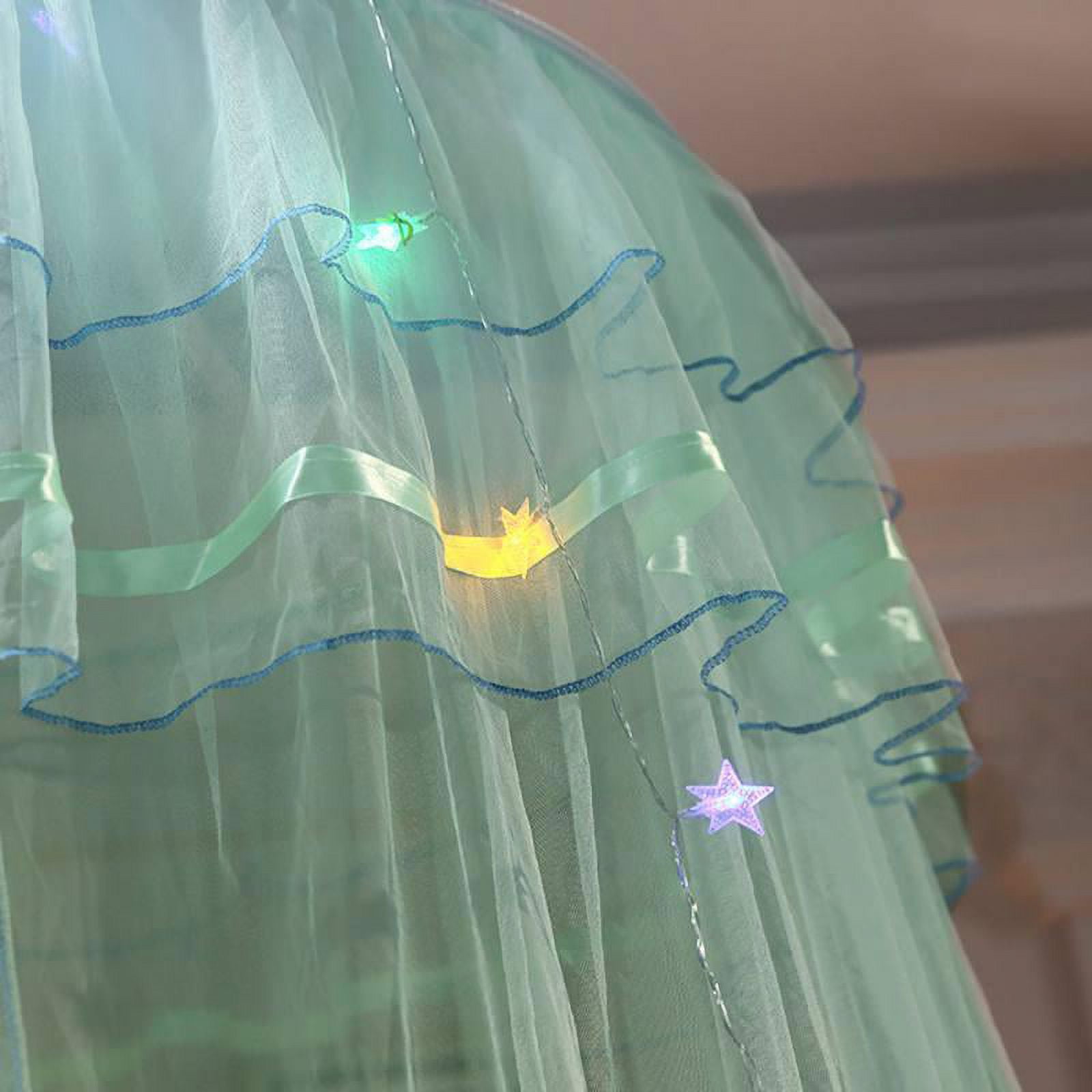 Round Canopy Bed Curtain for Girls Adults-Dome Bed Net for Twin Full Queen King Size Bed, Quick Easy Installation, Moisquito Net 70 X 260cm / 27.5 "x 102", Green (Net)