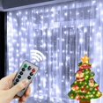 thumbnail image 3 of 3M 8 Mode LED Curtain Lights with Remote Control,Christmas Decorations for Home,Holiday Garland Wedding New Year Merry Christmas, 3 of 5