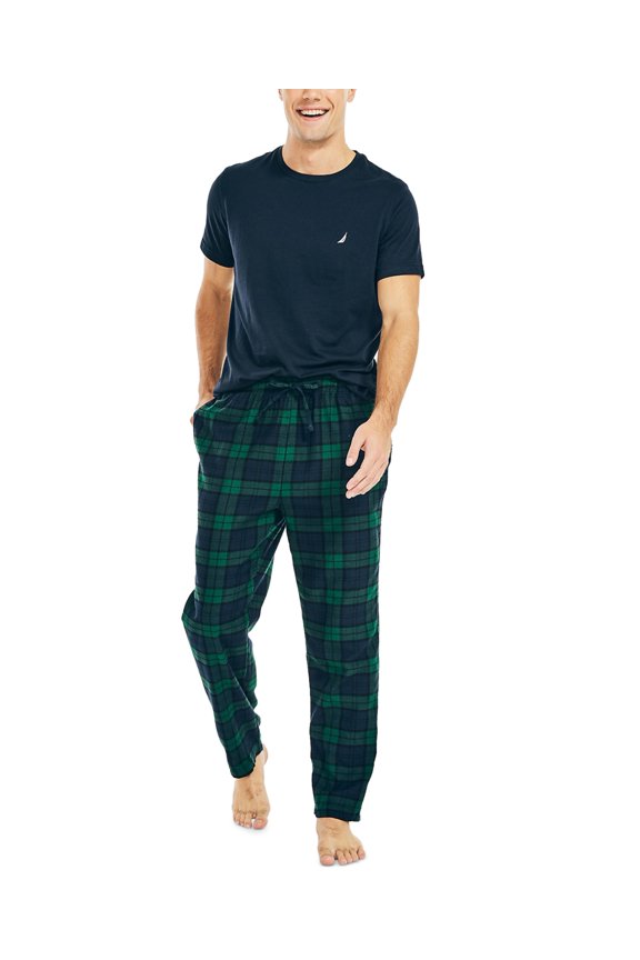 Men's Flannel Pajama Set Blue Size XX-Large