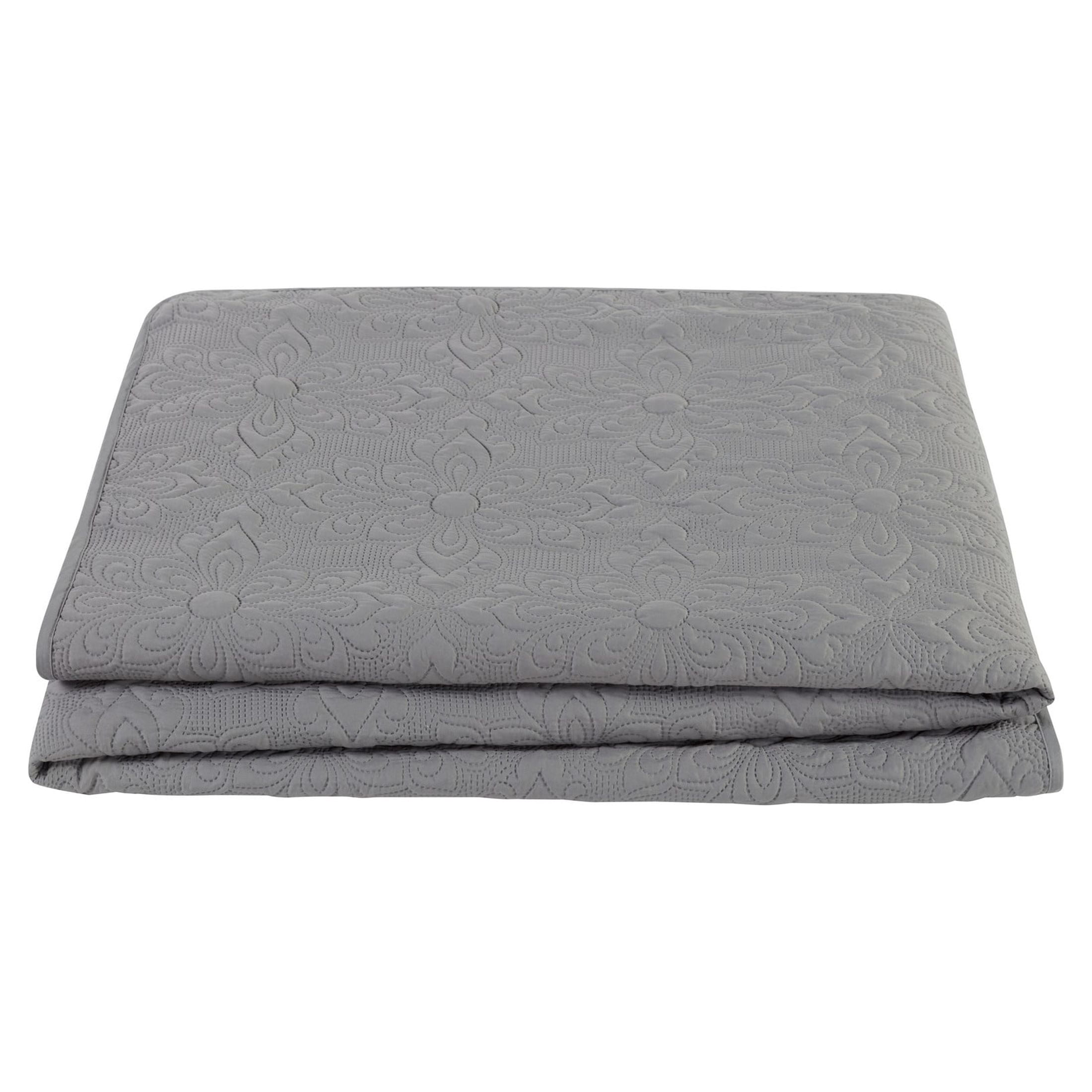 VCNY Home Caroline 2-Piece Grey Floral Quilt Set, Twin, Adult, Unisex