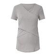 thumbnail image 6 of ZTTD Womens Maternity Ribbed Tee Shirt Casual Short Sleeve V Neck Basic Nursed T Shirt Top for Breastfeeding Blouse, 6 of 7