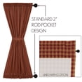 thumbnail image 3 of VHC Brands Primitive Burgundy Check Rod Pocket Cotton Tie Back(s) Curtain, Door Panel 72x40, Red, 3 of 5