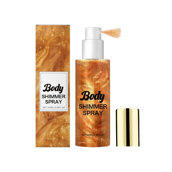 HHBEAUTY Shimmer Body Oil Bronze Gold, Color Bronze, Face Glow Pearl Highlighter Illuminator Body Makeup Shine Glitter Gold Liquid Taning