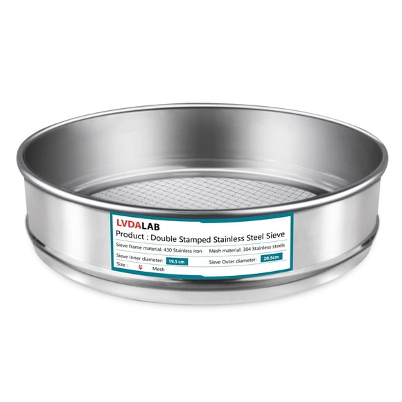 Tamiz de laboratorio LVDALAB 304 Malla de acero inoxidable 4 mallas (4,75 mm)
