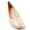 Nude, variant on YDN Women Chic Cap Toe Slip On Pumps Bi-Material Low Chunky Block Heels Comfortable Business Date Shoes Size 13 Blue