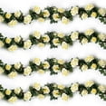 thumbnail image 2 of 2pcs Rose Rattan Garland Set Artificial Fake Rose Rattan Rayon Flower Wedding Arch Decoration White, 2 of 5