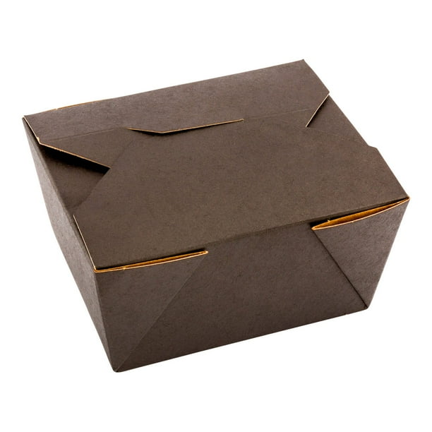 Bio Tek 30 Oz Rectangle Black Paper 1 Bio Box Take Out Container 5 X 4 X 2 1 2 200 Count Box Walmart Com Walmart Com