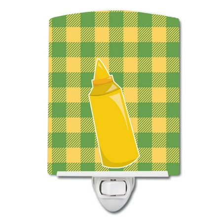 

Caroline s Treasures BB8639CNL Backyard BBQ Mustard Ceramic Night Light 6x4x3 multicolor