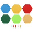 thumbnail image 4 of 6 Pack Hexagon Felt Pin Board Self Adhesive Bulletin Memo Photo Cork Boards Colorful Foam Wall Decor, 4 of 5