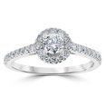 thumbnail image 1 of 7/8ct Halo Lab Created Diamond Engagement Ring 14K White Gold, 1 of 3