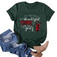 thumbnail image 5 of zaveiop Christmas Buffalo Plaid Shirt Womens It's The Most Wonderful Time of The Year Shirt Merry Christmas Short Sleeve Shirt (Z-Dark Green, M), 5 of 5