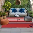 thumbnail image 2 of Nautical Anchor Outdoor Rug for Patio/Deck/Porch, Non-Slip Large Area Rug 3 x 5 Ft, Red White Geometric Horizontal Stripes Indoor Outdoor Rugs Washable Area Rugs, Reversible Camping Rug Carpet Runner, 2 of 8