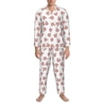 thumbnail image 3 of Honeii Red Fox Pattern Mens Pajamas Set,2pcs Men's Lounge Long Sleeve Sleep Shirt and Pajama Bottoms Sleepwear Set,Mens Pjs Sets-Large, 3 of 7