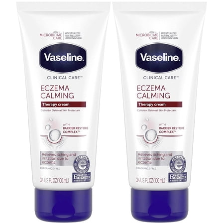 2-Pack Clinical Care Eczema Calming Therapy Cream, 3.4 fl oz (100ml) Moisturizing Hydrating Body Lotion (Exp:-06/30/2020)