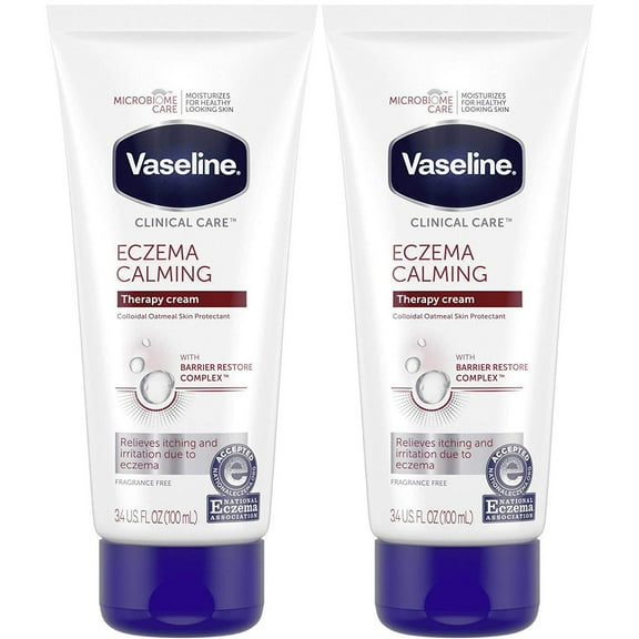 2-Pack Clinical Care Eczema Calming Therapy Cream, 3.4 fl oz (100ml) Moisturizing Hydrating Body Lotion (Exp:-06/30/2020)